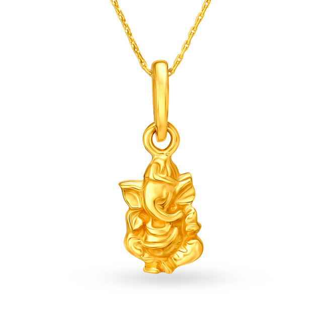 Ethereal Ganpati Gold Pendant,,hi-res image number null
