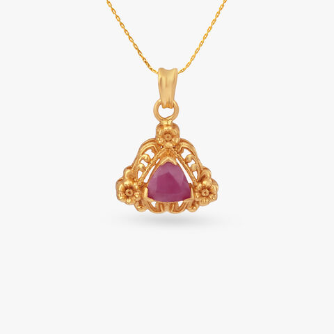 Floral Arch Gold Pendant