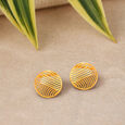 Stylish Jali Work Gold Stud Earrings,,hi-res image number null
