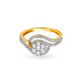 Traditional Floral Gold and Diamond Finger Ring,,hi-res image number null