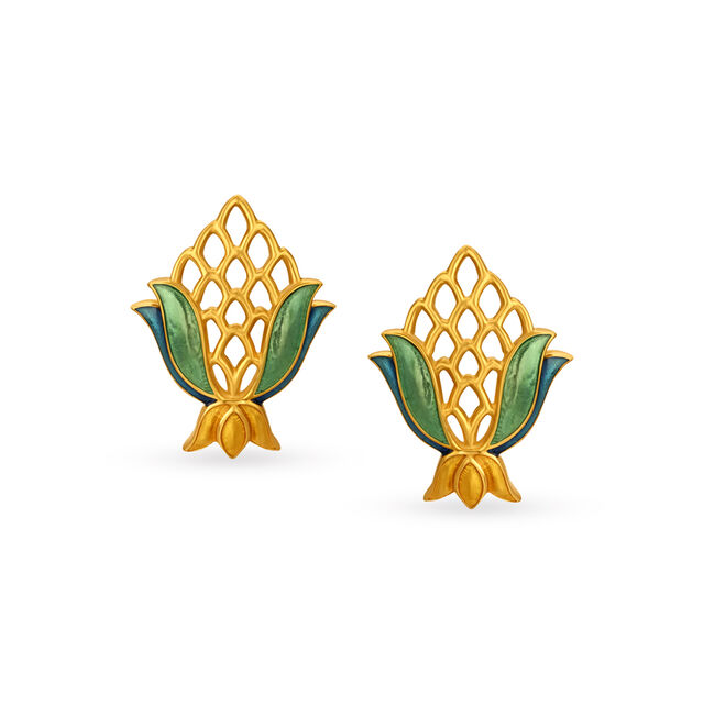 Mesmerising Lotus Stud Earrings,,hi-res image number null