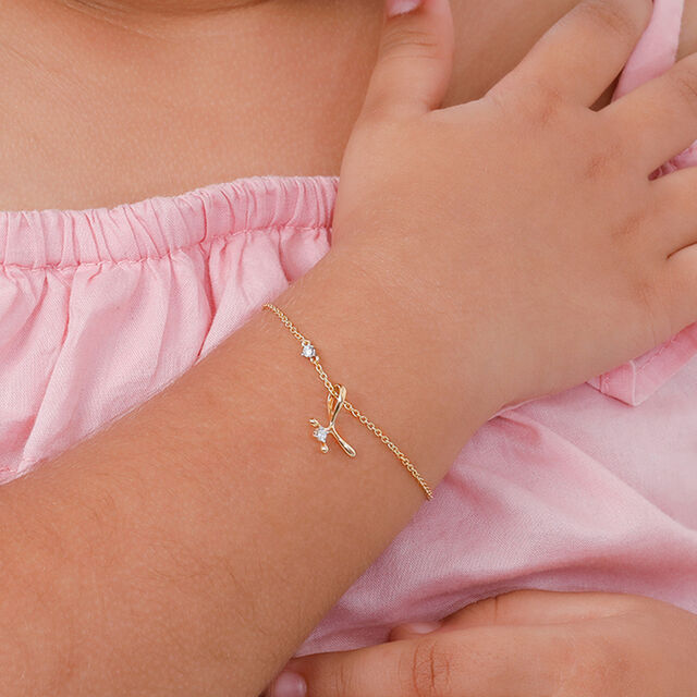 Mamma Mia 14 KT Yellow Gold Soft Aesthetics Bracelet for Kids,,hi-res image number null