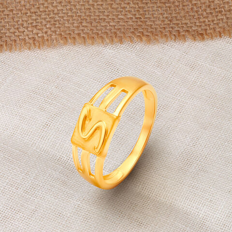 Statement 22 Karat Yellow Gold Typography Ring