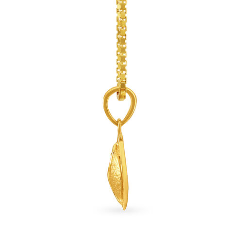Baroque Yellow Gold Leaf Pendant