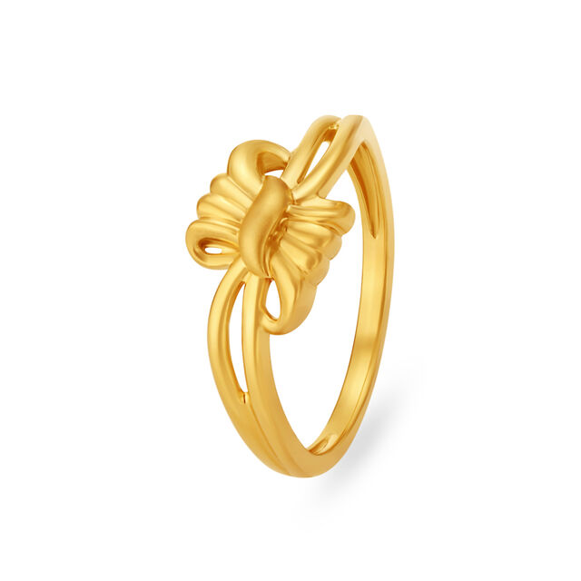 Whimsical Yellow Gold Bowtie Finger Ring,,hi-res image number null