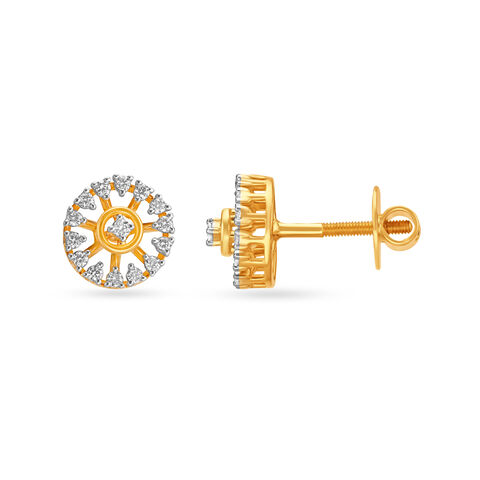 Stately Circlet Diamond Stud Earrings