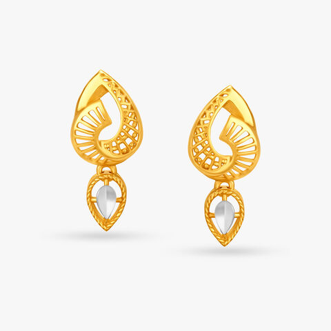 Lovely Dual Toned Drop Earrings