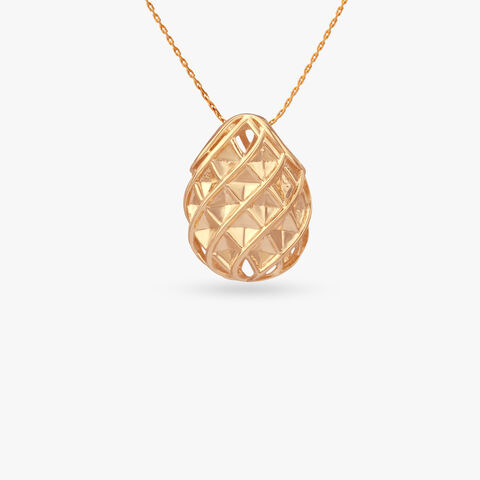 Radiant Weave Gold Pendant and Earrings Set