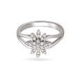 Majestic Floral White Platinum Finger Ring,,hi-res image number null