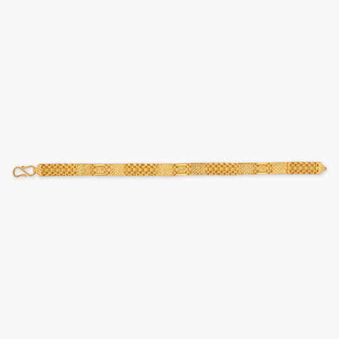 Contemporary Block Gold Bracelet for Men