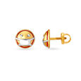 Masked Face Emoticon Stud Earrings for Kids,,hi-res image number null