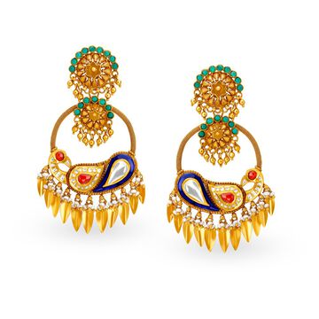 Ethereal 22 Karat Yellow Gold And Stone Earrings