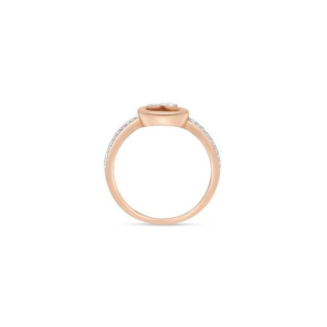 14 KT Rose Gold Dainty Diamond Ring,,hi-res image number null