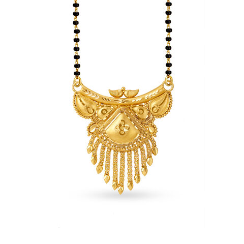 Magnificent Traditional Black Bead and Gold Mangalsutra Pendant