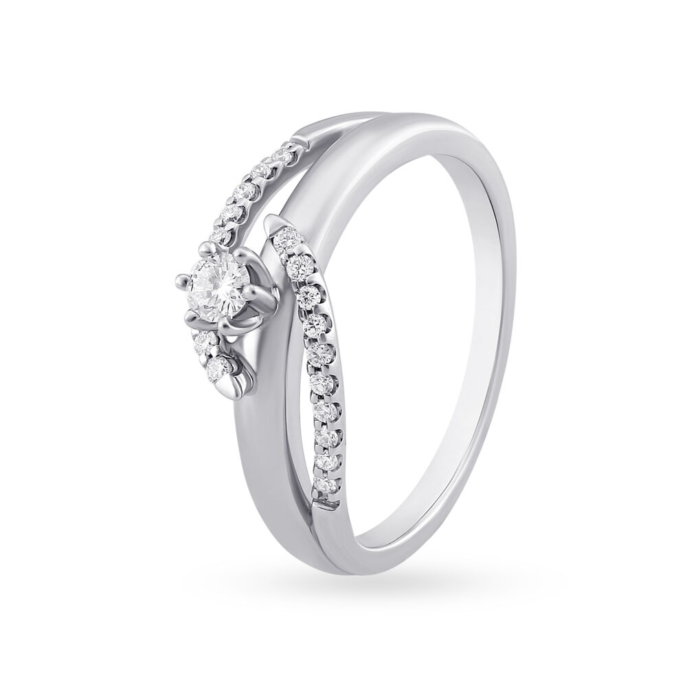 Buy Floral White Platinum Finger Ring at Best Price | Tanishq UAE