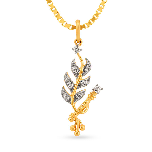 Lord Krishna Gold and Diamond Pendant,,hi-res image number null