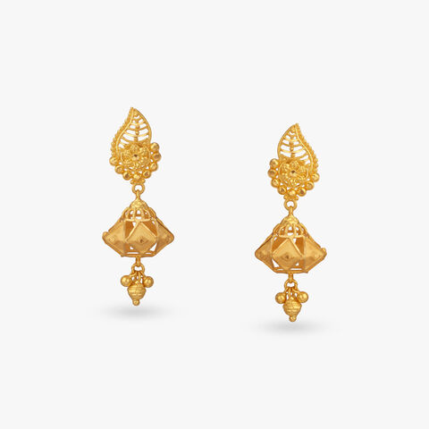 Celestial Charm Gold Jhumka Earrings