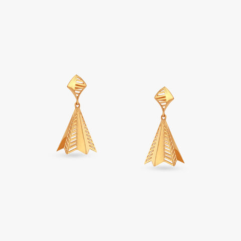 Arrowhead Boldness Gold Jhumka Earrings