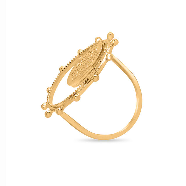 18 KT Yellow Gold Coin Orbit Ring,,hi-res image number null