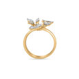 18 KT Yellow And White Detachable Petite Pave Leaf Diamond Ring,,hi-res image number null