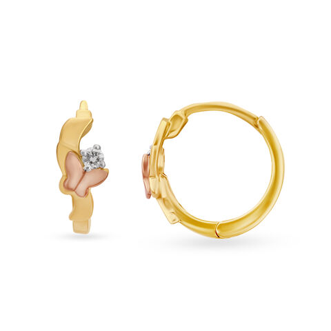 Whisper Wing Diamond Hoop Earrings