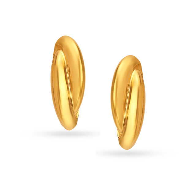 22 KT Yellow Gold Sharp Stylish Stud Earrings,,hi-res image number null