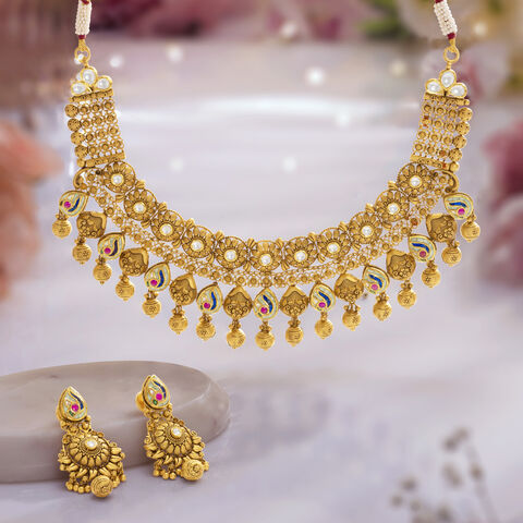 Ghungroo Gatha Gold Necklace set