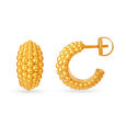 22 KT Yellow Gold Beaded Stud Earrings,,hi-res image number null