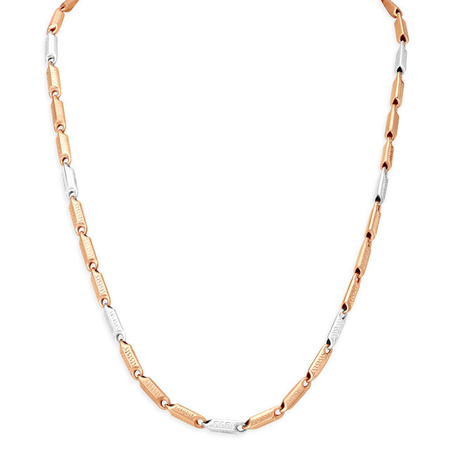 Impressive Carved Dual Tone Gold Chain For Men,,hi-res image number null