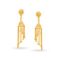 Decorative 22 Karat Yellow Gold Sui Dhaga Earrings,,hi-res image number null