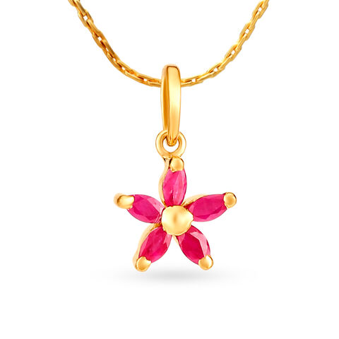 Royal Ruby Flower Pendant