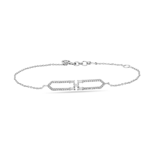 14 KT White Gold Diamond Bracelet,,hi-res image number null