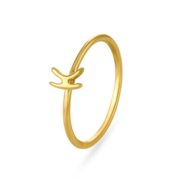 Letter K 14KT Yellow Gold Initial Ring