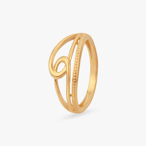 Ribbed Swirl Gold Ring