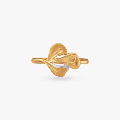 Flowing Petal Gold Ring