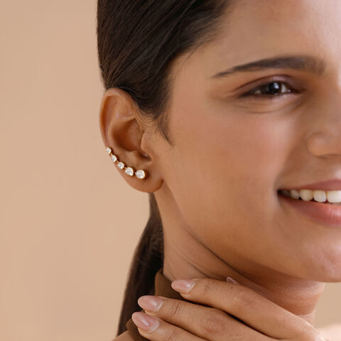 Luminous Cascade Polki Stud Earrings
