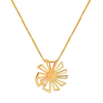 18 KT Yellow and Rose Gold Abstract Flower Pendant