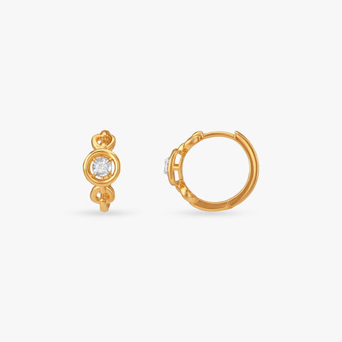 Halo Link Diamond Hoop Earrings