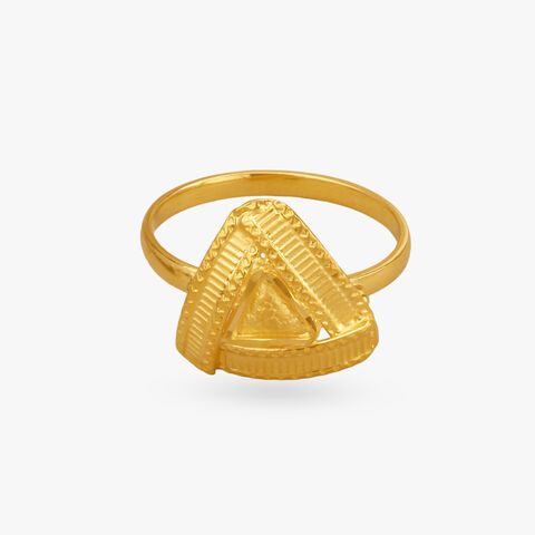 Pyramid Pulse Gold Finger Ring