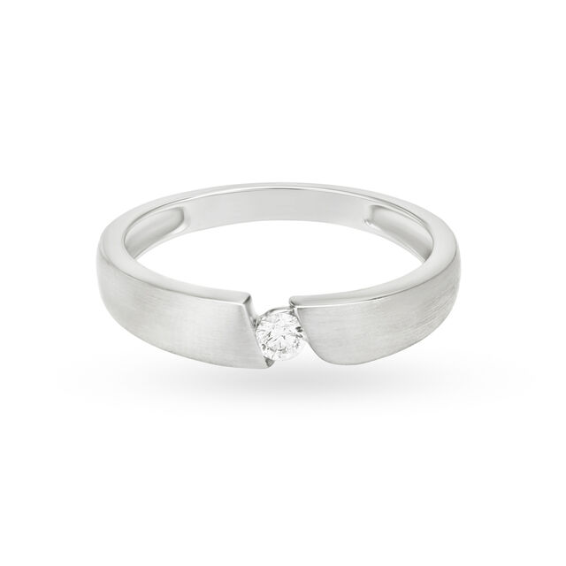 Stunning Diamond Platinum Finger Band,,hi-res image number null