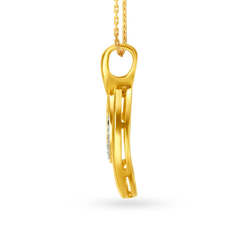 Double Oval Gold and Diamond Pendant