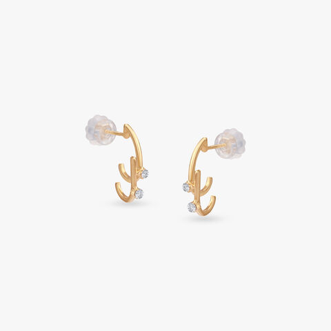 Sculpted Arc Diamond Hoop Earrings
