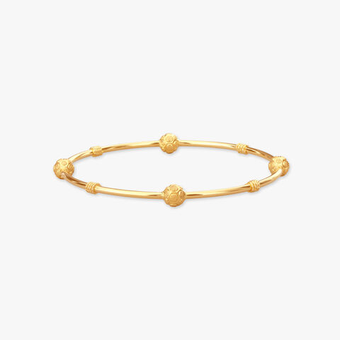 Knurling Sphere Gold Bangle