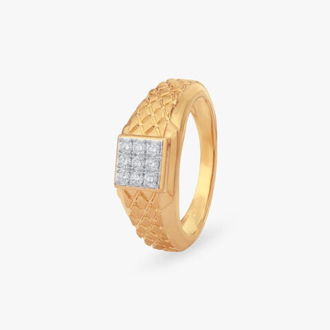 Bold Lattice Diamond Ring For Men