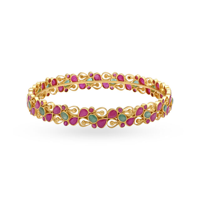 Flawless Emerald and Ruby Gold Bangle,,hi-res image number null