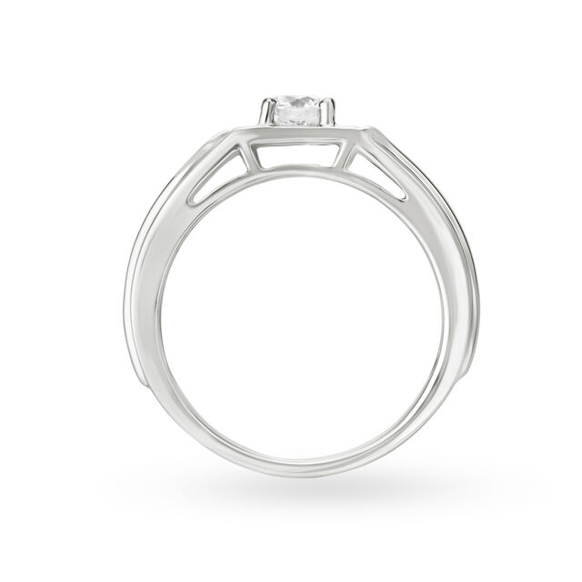 Band Pattern Platinum And Diamond Finger Ring For Men,,hi-res image number null