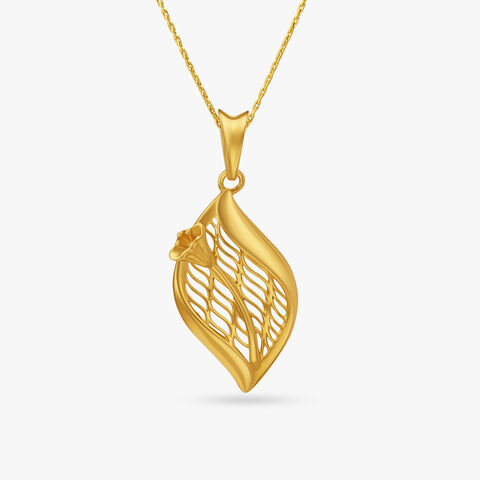 Leafy Pendant and Earrings Set