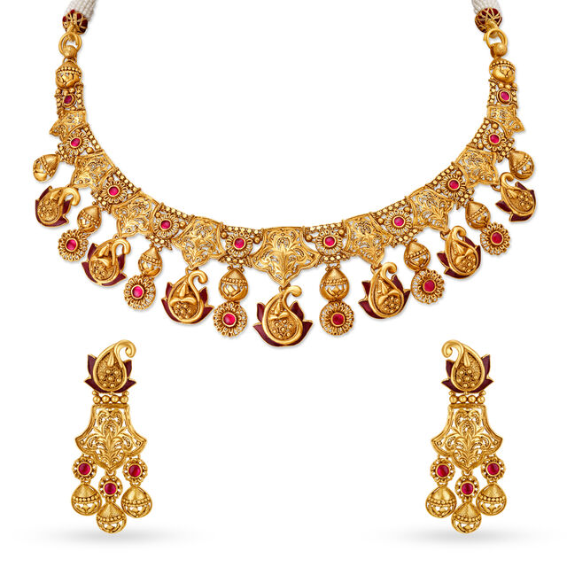 Imperial Traditional Gold Necklace Set,,hi-res image number null