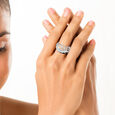 Silver Finger Ring With Enamel Coating,,hi-res image number null