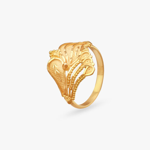 Feather Bloom Gold Ring